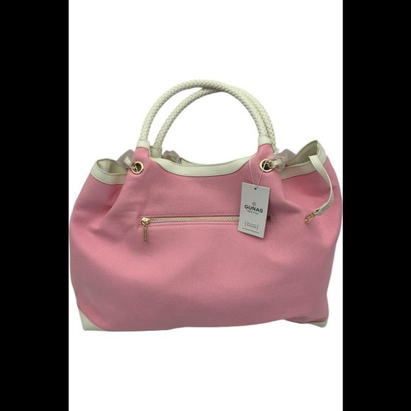 Gunas New York Canvas Double Handle Tote w/ Pouch Cotton Candy - Picture 2 of 3